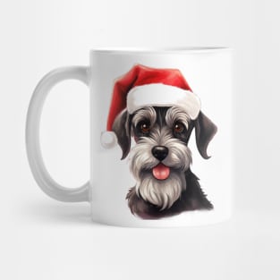 Schnauzer Santa Hat Christmas Mug